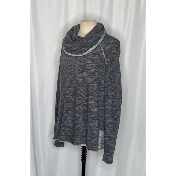 FREE PEOPLE FP Beach Cacoon Cowl Neck Knit Top Gray Space Dye X-Small Small - Picture 7 of 15